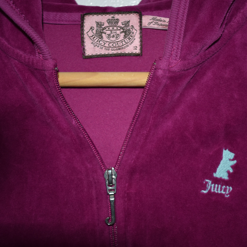 Juicy Couture, Kids, Velour Zip Up Hoodie, Sz. 12